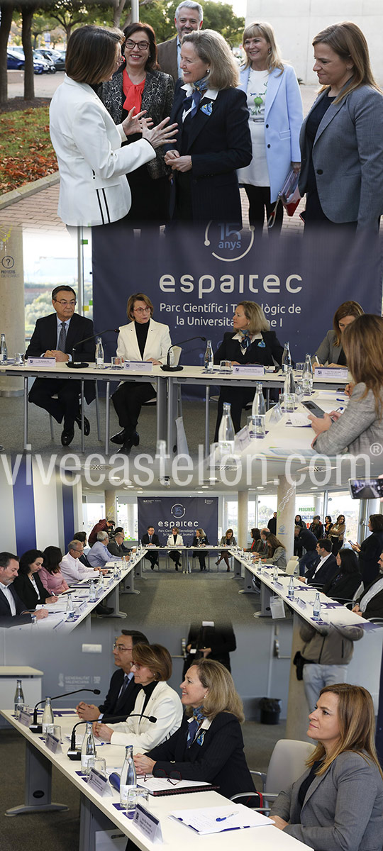 La vicepresidenta Nadia Calviño visita Espaitec para conocer el principal «hub» tecnológico y de innovación de Castellón y la estrategia de la UJI en la captación de fondos europeos Next Generation
