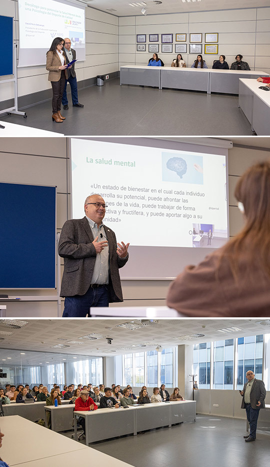 David Peris reivindica la salud mental en el deporte en el I Ciclo de Conferencias de la Escuela de Formación Deportiva de la UJI