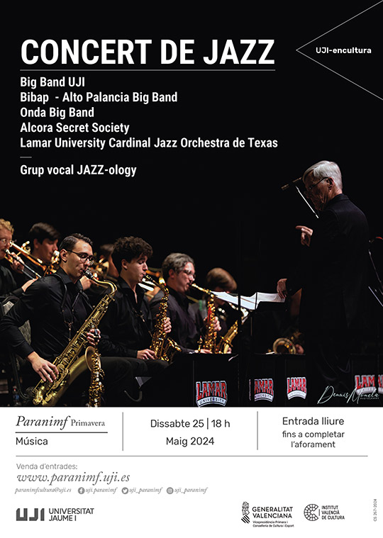 La UJI Big Band ofrece un concierto con la Lamar University Cardinal Jazz Orchestra, JAZZ-Ology y otras agrupaciones de Castellón La UJI Big Band ofrece un concierto con la Lamar University Cardinal Jazz Orchestra, JAZZ-Ology y otras agrupaciones de Castellón