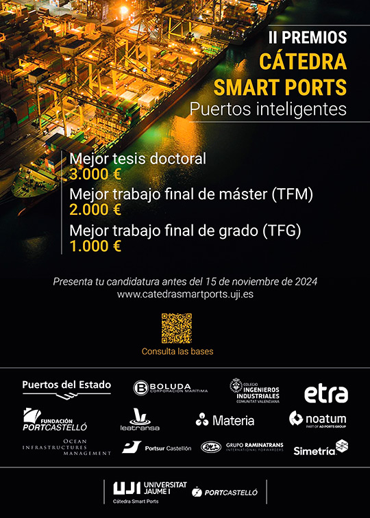 Abierto el plazo de presentación para los II Premios Cátedra Smart Ports