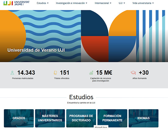 La web de la UJI mejora su posición en el top 100 de Internet en España