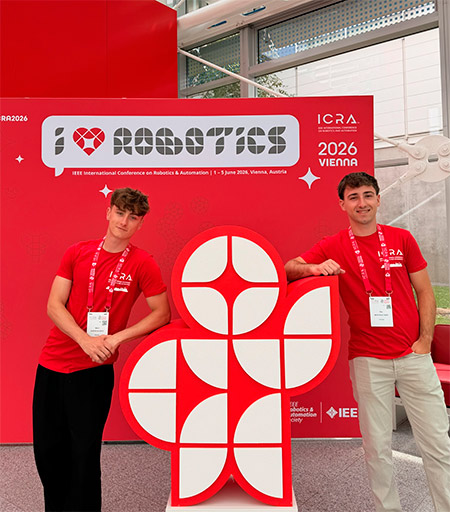 Los estudiantes de la UJI Pau Montagut y Mario García obtienen el primer puesto en la competición internacional del congreso de robótica ICRA 2026