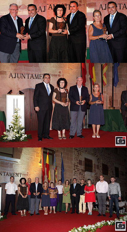 Claudia Trilles, la Junta Local de la AECC y la Caixa Rural, ganadores del Vilafamesí de l´Any