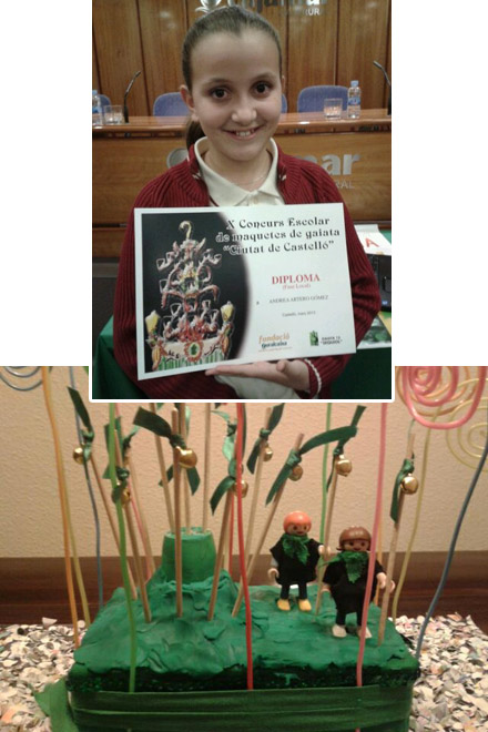 Una alumna del colegio Lledó, vencedora del concurso de maquetas de gaiatas