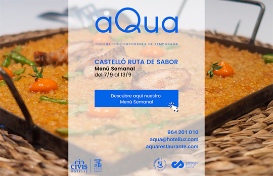 Nueva propuesta de Menú Castelló Ruta de Sabor en aQua Restaurant