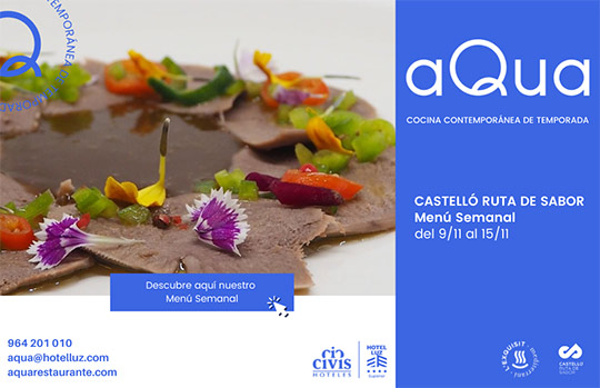 Menú Ruta de Sabor del 9 al 15 de noviembre en aQua restaurant