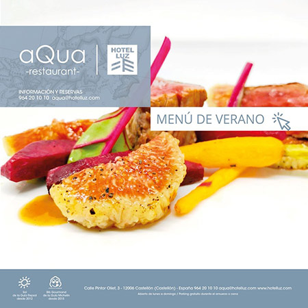 Nueva carta menú de verano de aQua Restaurant en Castellón