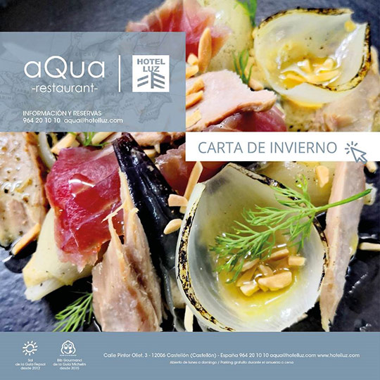 Nueva Carta Invierno 2019 en aQua restaurant