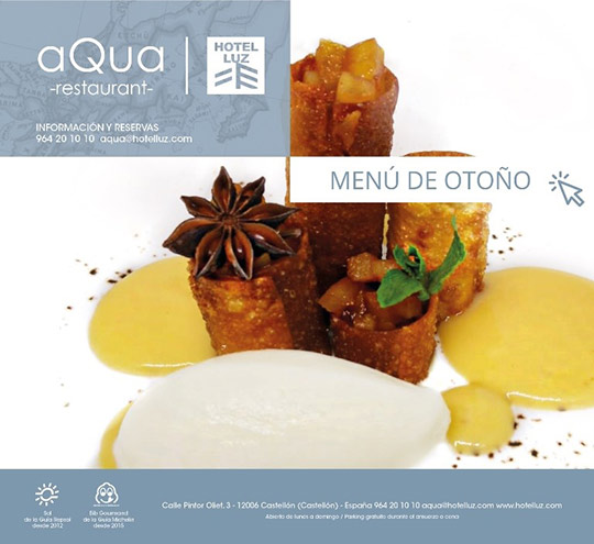 Nueva carta menú otoño de aQua Restaurant en Castellón