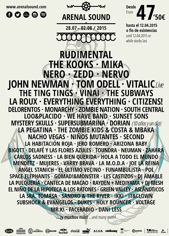 Zedd, The Subways y EverythingEverything, nuevas confirmaciones Arenal Sound