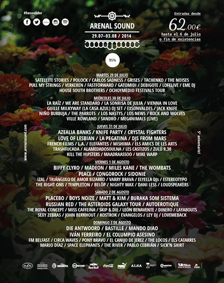Arenal Sound 2014 casi al 100% Arenal Sound 2014 casi al 100%