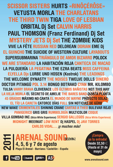 arenal sound 2011 cartel