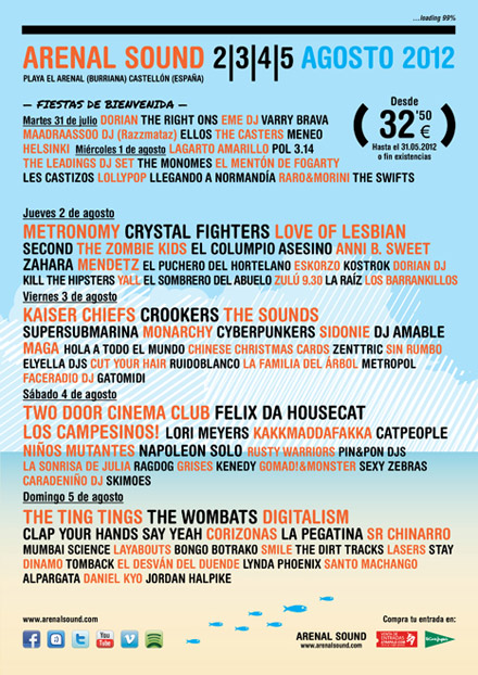 ARENAL SOUND 2012: The Sounds, Dorian, The Right Ons, Eme DJ, Ellos, Lagarto Amarillo