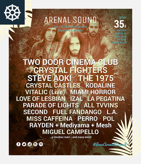 CrystalFighters y Steve Aoki nuevos cabezas de cartel de Arenal Sound 2016