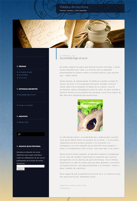 La escritora Marisol Artica inaugura su nuevo blog literario