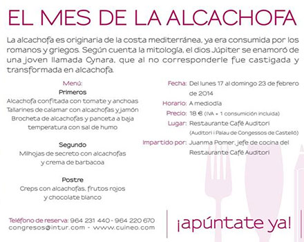 Jornadas de la alcachofa del lunes 17 al domingo 23 de febrero Jornadas de la alcachofa del lunes 17 al domingo 23 de febrero