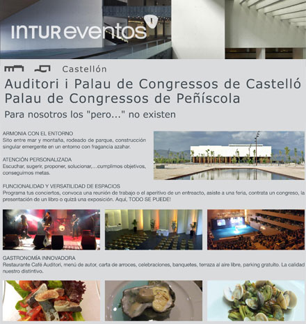 Programa tus eventos en el Auditori i Palau de congressos de Castelló y Palau de Congressos de Peñíscola