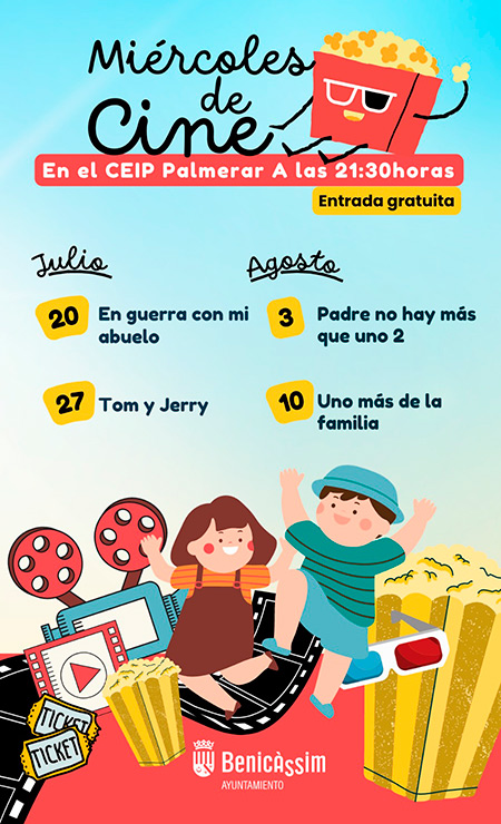 Benicàssim programa cine de verano en el CEIP Palmerar