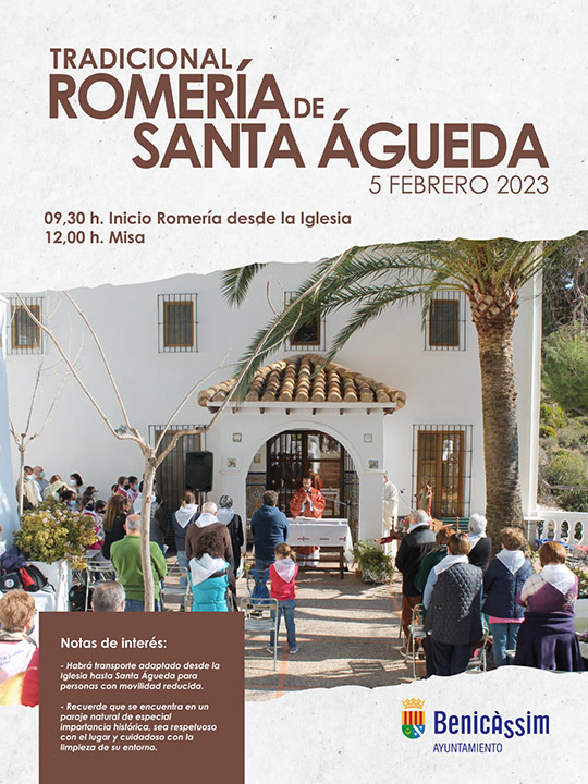 Benicàssim celebra el próximo domingo 5 la tradicional romería a Santa Águeda 