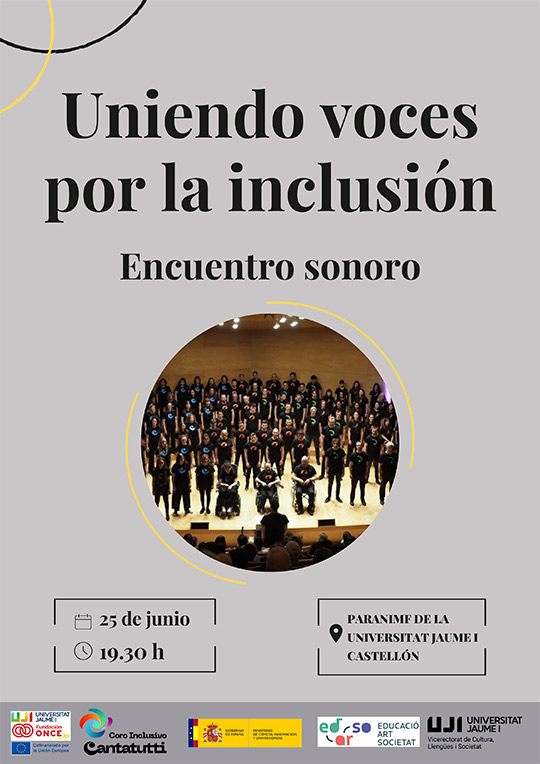 El Paranimf de la UJI acoge el concierto del Coro Inclusivo Cantatutti de la Universidad de Zaragoza
