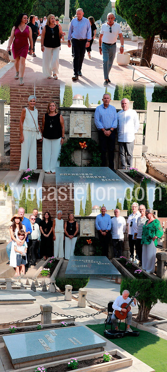 Homenaje a la figura de Francisco Tárrega ante su tumba