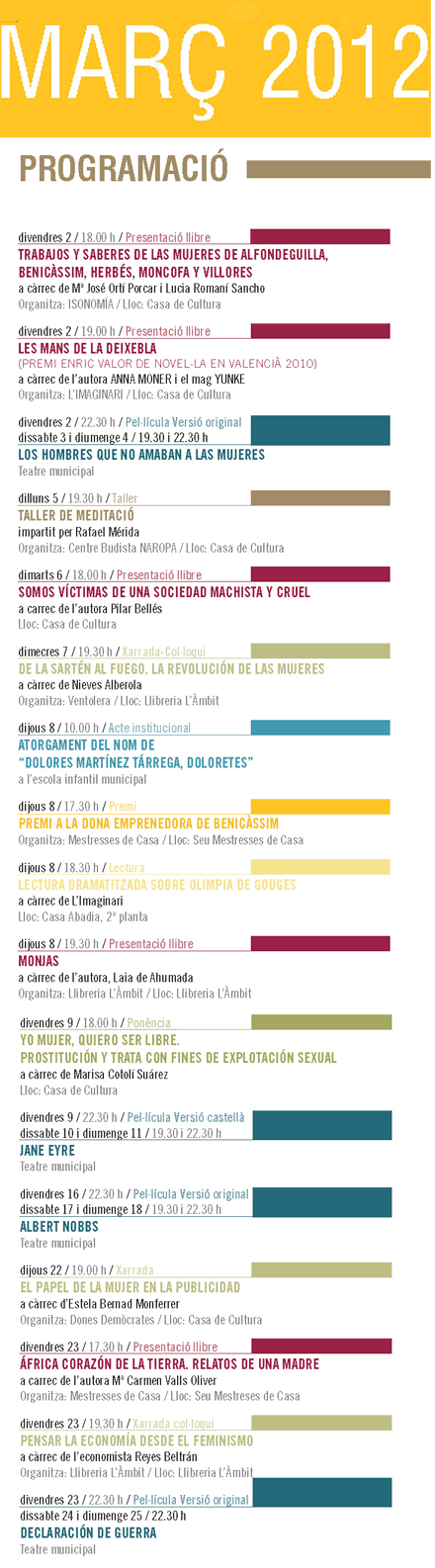 Mes de la mujer en Benicàssim Mes de la mujer en Benicàssim