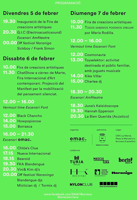 Borriana presenta EMAC, el Festival Espais de Música i Art Contemporani Borriana presenta EMAC, el Festival Espais de Música i Art Contemporani