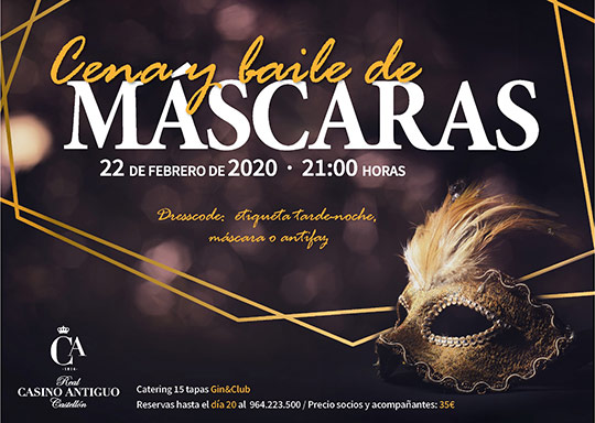 Cena y baile de máscaras de Carnaval en el Casino Antiguo de Castellón