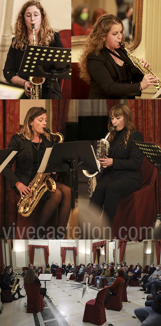 Actuación del cuarteto de jazz Elle Sax en Castellón