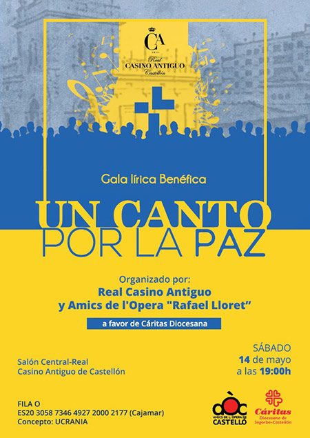  Gala Lirica Benéfica a favor de Caritas Diocesana Segorbe-Castellón por la Paz en Ucrania