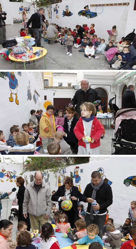 Entrega de juguetes en la Guardería Laboral Enrique Odriozola por Caballeros Templarios de Castellón y la Federació Colles de Castelló Entrega de juguetes en la Guardería Laboral Enrique Odriozola por Caballeros Templarios de Castellón y la Federació Colles de Castelló