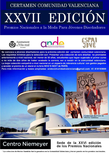 abierta la convocatoria de ANDE para un nuevo certamen del concurso para jóvenes diseñadores de la comunidad valenciana