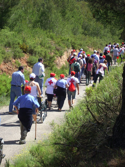 Jóvenes  con capacidades  diferentes  del proyecto de Cruz  Roja Juventud, Somos  uno, participan en la ruta verde de  Ojos Negros, entre  Jérica  y Navajas