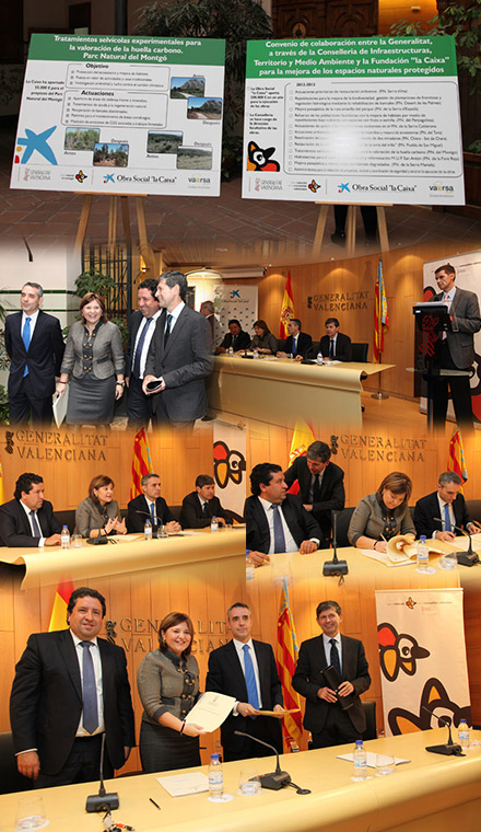 Firma del convenio de colaboración entre la Generalitat Valenciana y la Fundación La Caixa Firma del convenio de colaboración entre la Generalitat Valenciana y la Fundación La Caixa