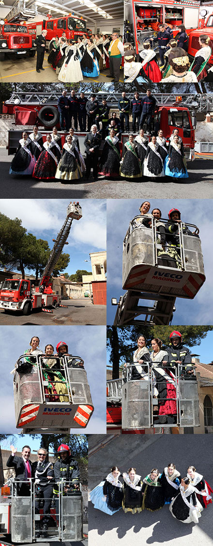 Visita de las reinas de las fiestas a los Bomberos