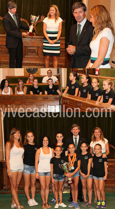Medallistas en el campeonato de España de Gimnasia visitan el Ayuntamiento de Castellón