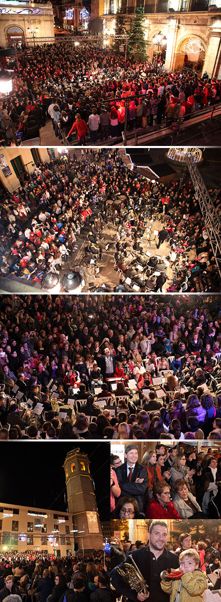 Villancicos por parte de escolares de Castellón acompañados por la Banda Municipal Villancicos por parte de escolares de Castellón acompañados por la Banda Municipal