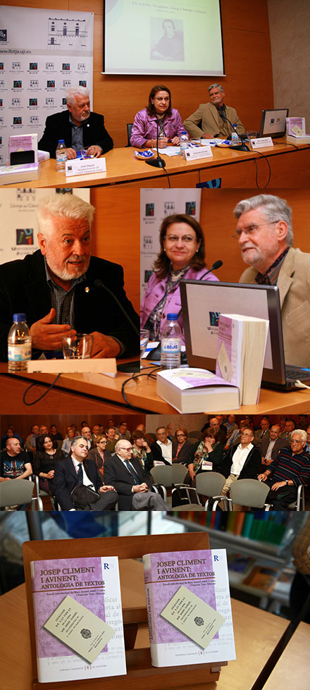 Presentación del libro Josep Climent i Avinent: antologia de textos en la Llotja del Cànem Presentación del libro Josep Climent i Avinent: antologia de textos en la Llotja del Cànem