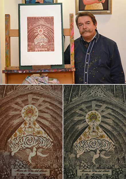 El pintor Luis Bolumar realiza el grabado oficial del II Año Mariano en Castellón El pintor Luis Bolumar realiza el grabado oficial del II Año Mariano en Castellón