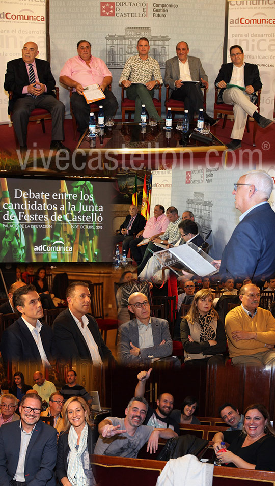 Debate entre los cinco aspirantes a presidir la Junta de Festes de Castellón Debate entre los cinco aspirantes a presidir la Junta de Festes de Castellón