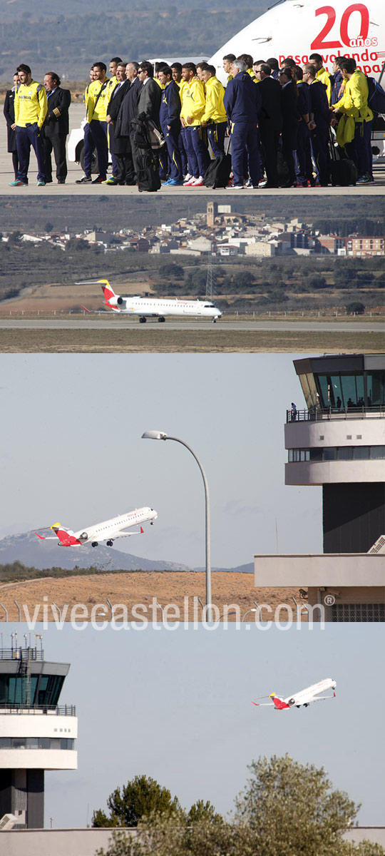 Despega elprimer avión en el Aeropuerto de Castellón con el equipo del Villarreal Despega elprimer avión en el Aeropuerto de Castellón con el equipo del Villarreal