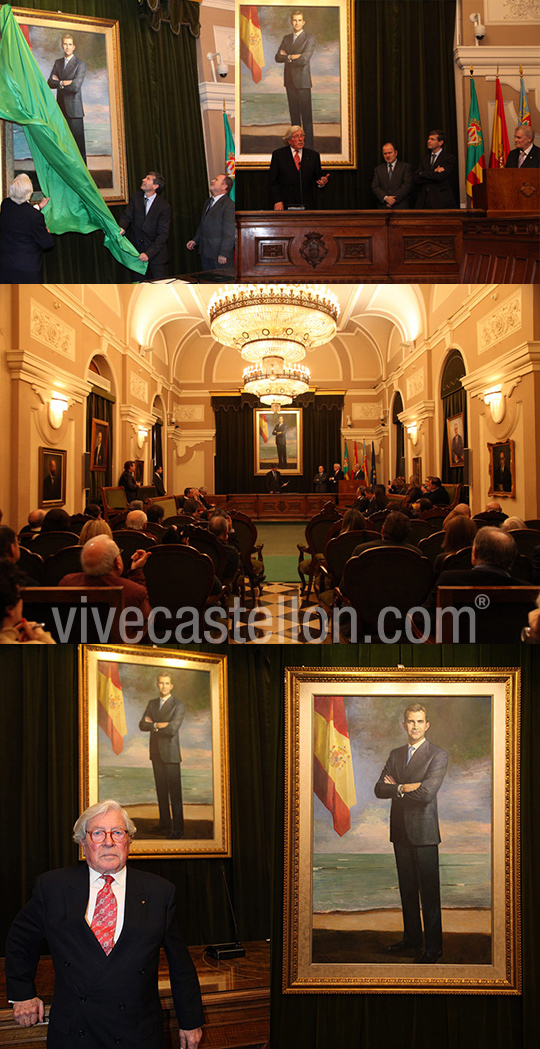 El retrato de SM el Rey Felipe VI preside el salón de plenos del Ayuntamiento de Castellón