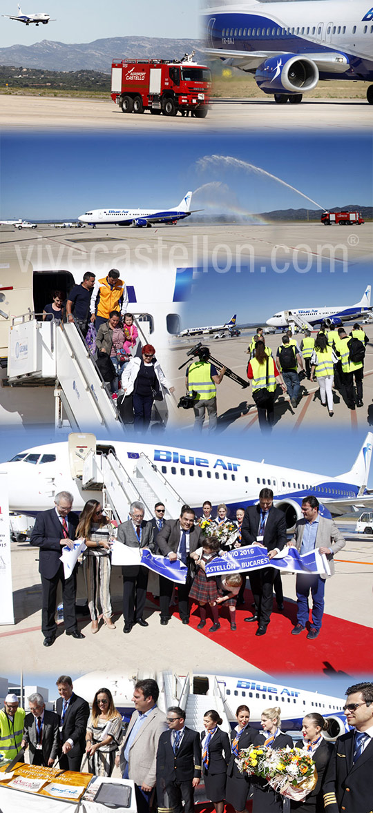 Vuelo inaugural de la compañía Blue Air en el aeropuerto de Castellón 