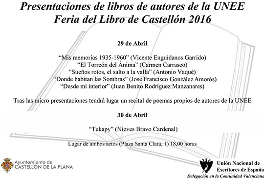 Participación de la UNEE en la 32ª Fira del Llibre de Castelló Participación de la UNEE en la 32ª Fira del Llibre de Castelló