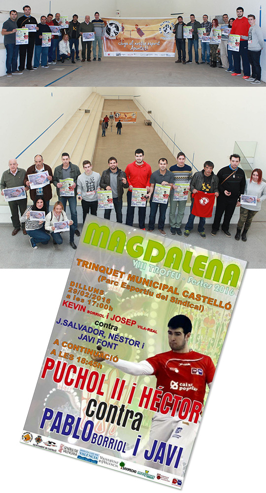 Programación de pilota valenciana para las fiestas de la Magdalena Programación de pilota valenciana para las fiestas de la Magdalena