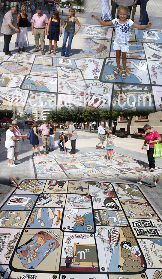 Castellón instala un juego de la oca conmemorativo del 765 aniversario de la ciudad