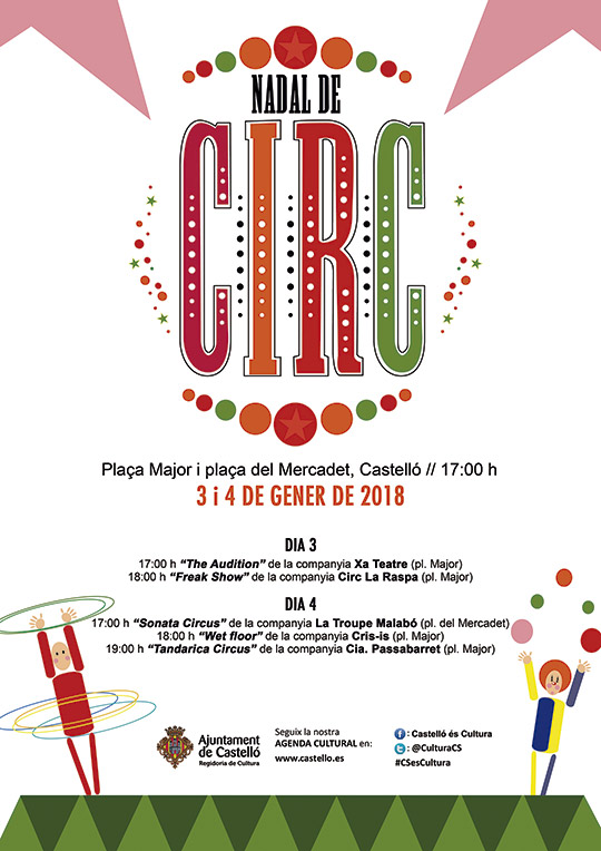 Nadal de Circ, festival de circo en la calle en Castellón los días 3 y 4 de enero