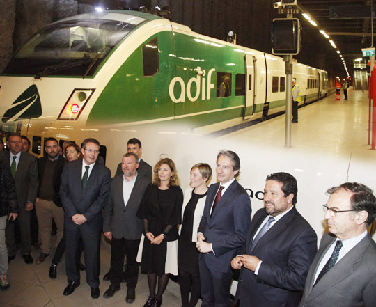 Llegada del AVE en pruebas a Castellón
