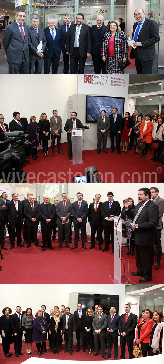 El stand en Cevisama de la Diputación de Castellón, punto de encuentro de la cerámica castellonense
