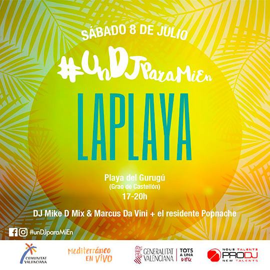 Sesión DJ personalizada en la playa del Gurugú el sábado 8 de julio